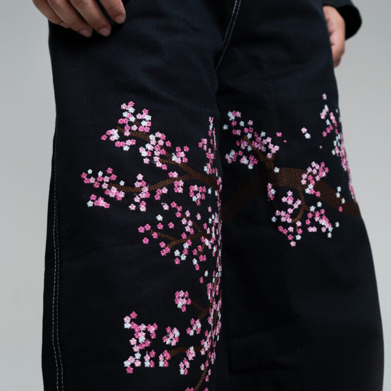 Embroidered Sakura Pants by Bushido Nepal, product view