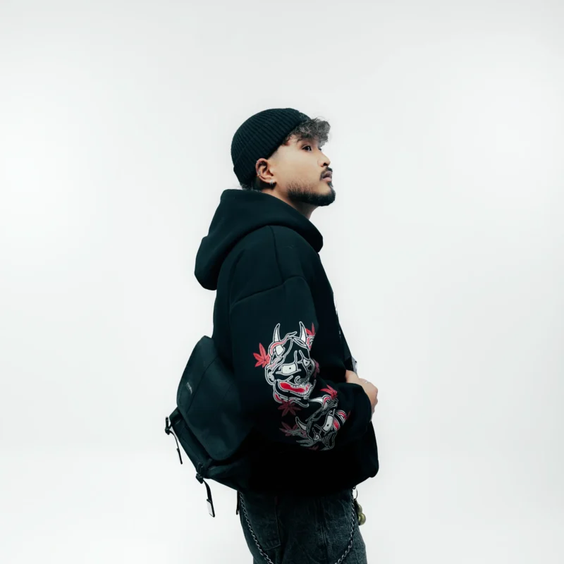 Hannya Edition Zip-Up Hoodie by Bushido Nepal, alternate product view