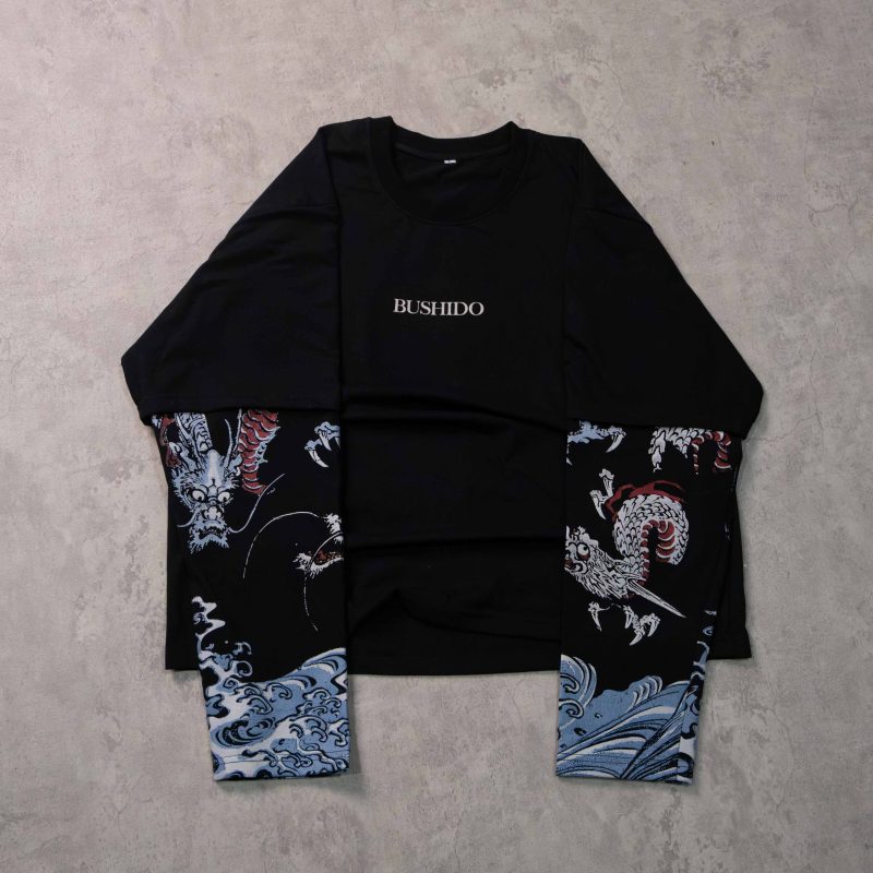 Ryujin Long Sleeves-Black by Bushido Nepal, front view