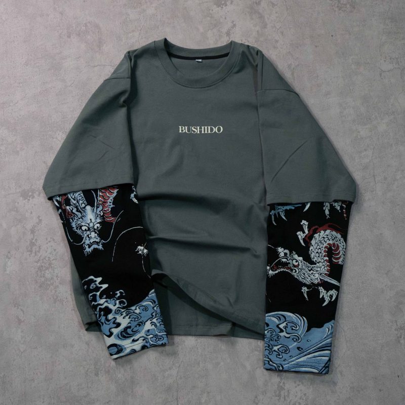 Ryujin Long Sleeves -Olive Green by Bushido Nepal, front view