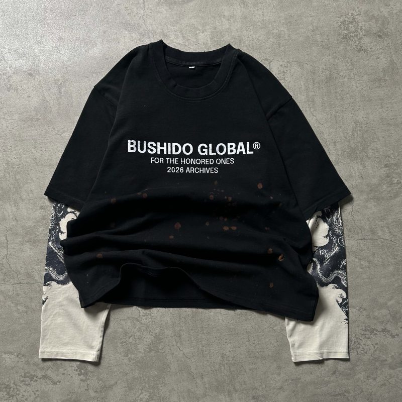 Twin Dragon double layered tees by Bushido Nepal, main product view